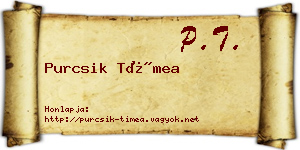 Purcsik Tímea névjegykártya